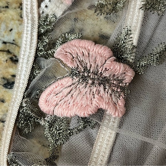 Aureila Intimates Sheer Mesh Butterfly Thong Bodysuit Fairycore Coquette Girl S - Picture 8 of 8